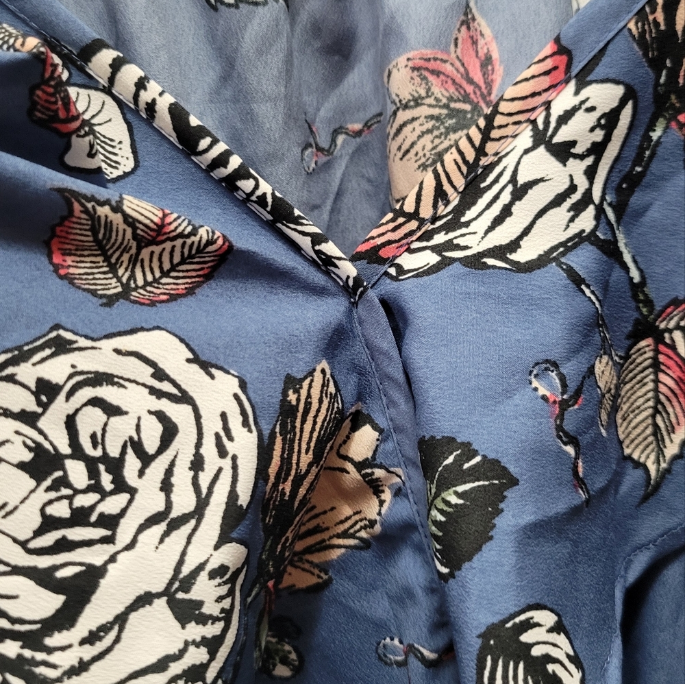 Blue Floral Off-Shoulder Mini Dress - Picture 5 of 10
